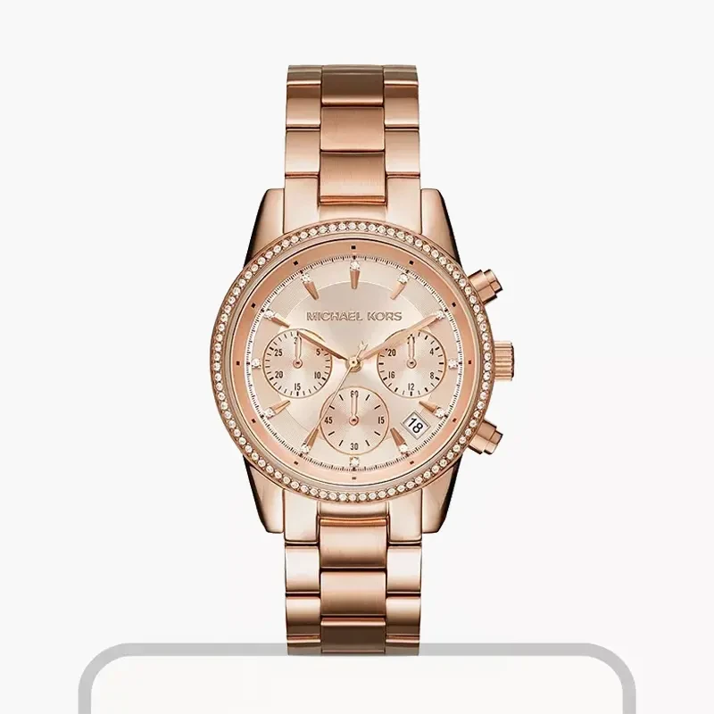 Michael Kors Ritz  Rose Gold-Tone Ladies Watch- MK6357